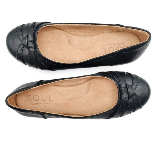 Naturalizer Women's Size 8W Black Soul Gift Round Toe Memory Foam Comfy Flats - Picture 9 of 16